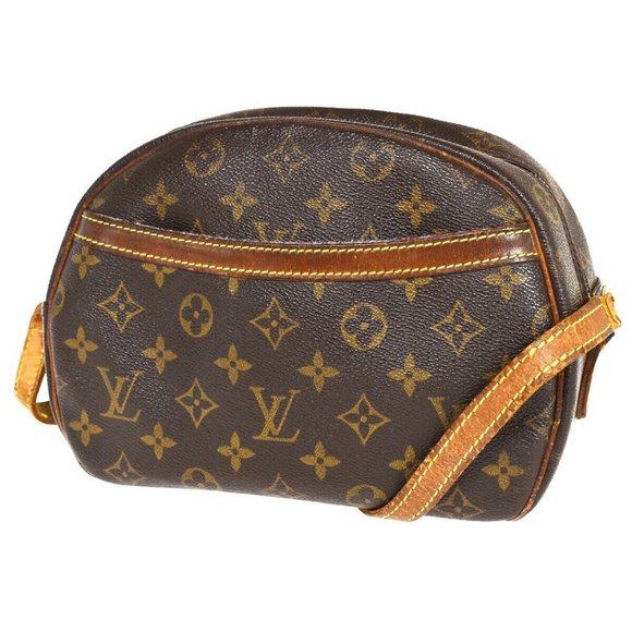 Authentic LOUIS VUITTON Blois Crossbody Shoulder Bag Monogram Leather Brown - Picture 1 of 16